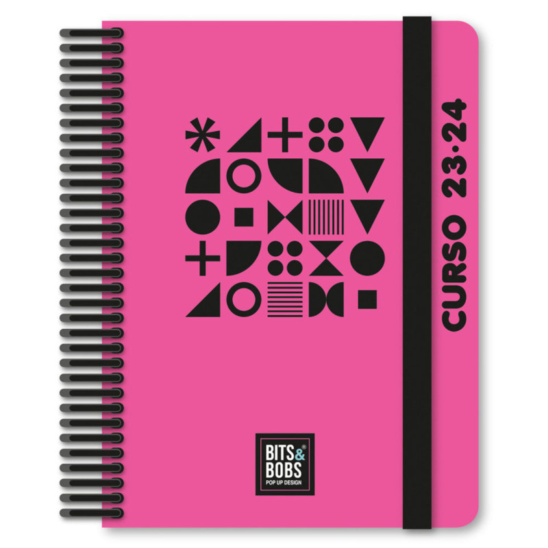 AGENDA ESCOLAR 23-24 A5 2D-P FORRADO FLÚOR FÚCSIA A5 GRAFOPLAS24 75141333 (MIN 13U)