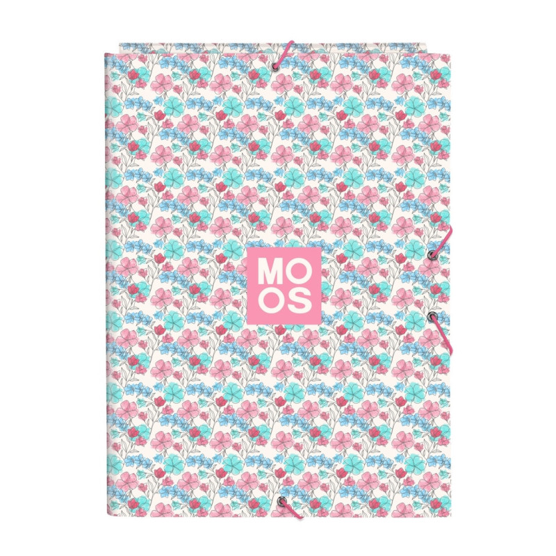 CARPETA FOLIO 3 SOLAPAS MOOS "FLORES" SAFTA25 ENERO 512418068