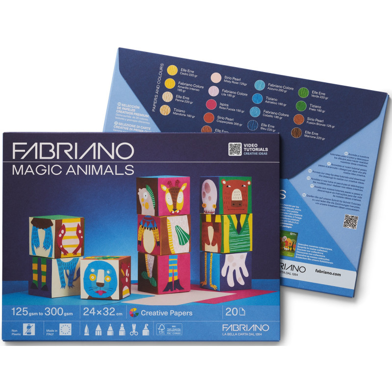 PAPEL MAGIC ANIMALS COLLECTION SURTIDO PREMIUM 24 X 32 CM PACK 20 HOJAS SADIPAL