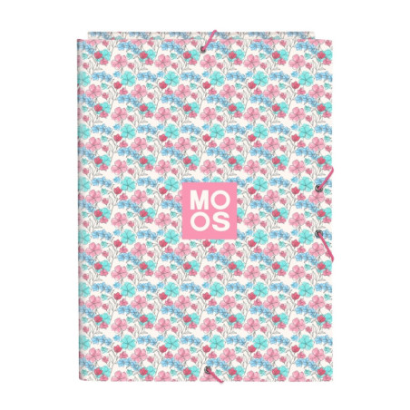 CARPETA FOLIO 3 SOLAPAS MOOS "FLORES" SAFTA25 ENERO 512418068