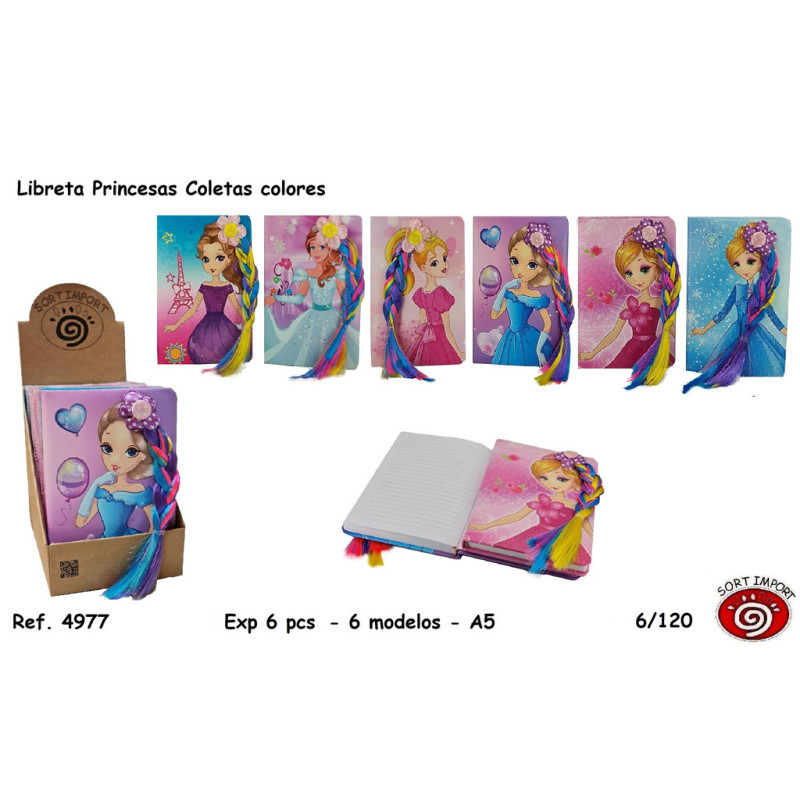LIBRETA SORT CHICAS TRENZA COLORES A-5 4977