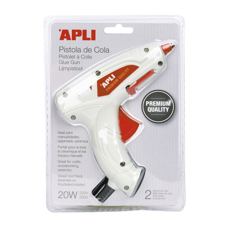 PISTOLA SILICONA CALIENTE APLI PREMIUM 20W BARRAS 7,0MM/7,5MM 16668