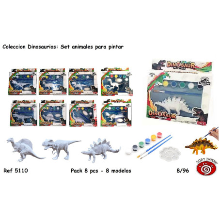 JUEGO SORT DINOSAURIOS PARA PINTAR ESTUCHE C/PALETA Y PINCELES 5110