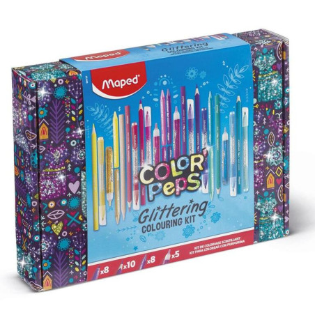 JUEGO MAPED COLOR PEPS GLITTERING COLOURING KIT 31 PZAS 984722