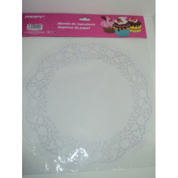 BLONDA REPOSTERIA REDONDA 26,5CM BLANCA PTE 20U PAMPY POESSA 321599