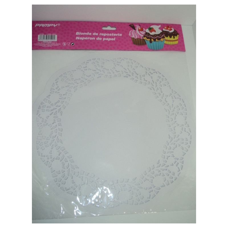 BLONDA REPOSTERIA REDONDA 26,5CM BLANCA PTE 20U PAMPY POESSA 321599