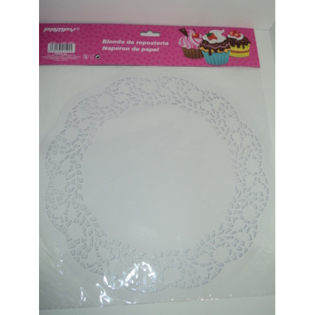 BLONDA REPOSTERIA REDONDA 26,5CM BLANCA PTE 20U PAMPY POESSA 321599