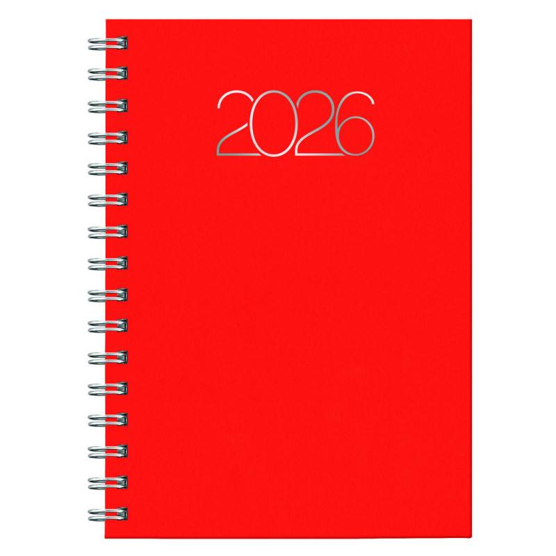 D08-DIETARIO BASE WIRE'O ITAL26 2026 PREMIUM ROJO-B31 D/P 14’5X20’5 CM ESPIRAL 0D0858B31