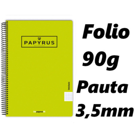 PACK 5 CUADERNOS PAPYRUS GRAFOPLAS PP FOLIO PAUTA 3,5 COLOR VERDE AGUA 26 88442326