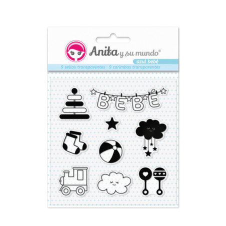 PACK 9 SELLOS TRANS GRAFOPLAS ANITA AZUL BEBE 37010331