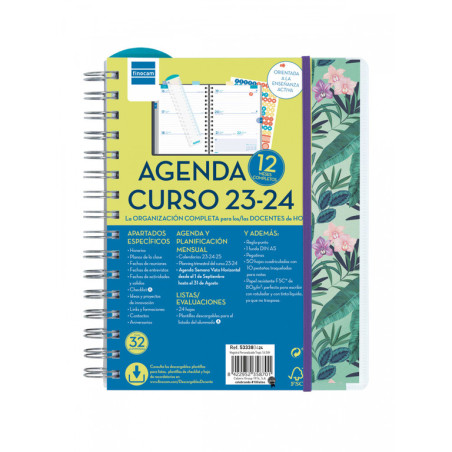 AGENDA ESCOLAR FINOCAM23  MAGISTRAL PERSONALIZABLE SVH 23-24 TROPIC+ 4º - 155*212 533380424