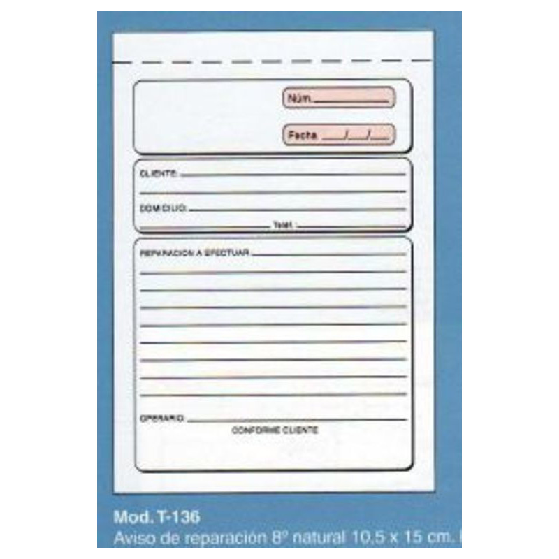 TAL. LOAN AVISO REPARACION T-136  8º NAT PTE 10U