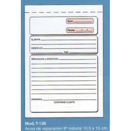 TAL. LOAN AVISO REPARACION T-136  8º NAT PTE 10U