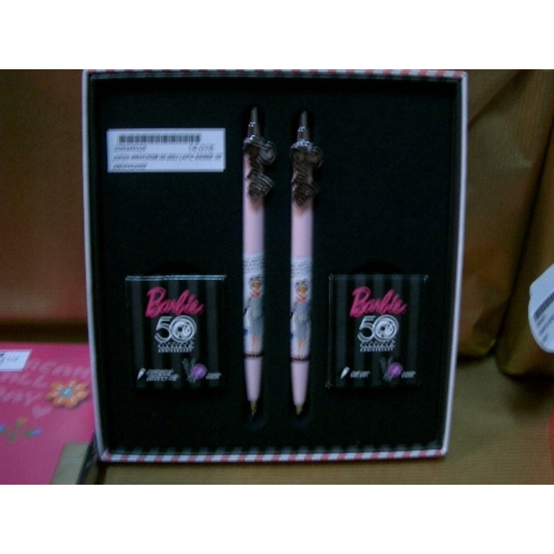 JUEGO INOXCROM 09 BOLI LAPIZ BARBIE 50 ANIVERSARIO