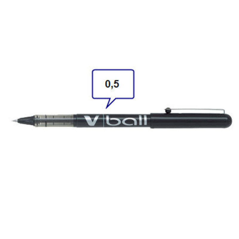 ROTULADOR PILOT V-BALL 0,5 PUNTA CONICA NEGRO C/12U