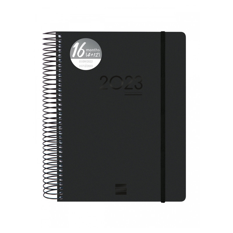 AGENDA ESPIRAL ESCOLAR FINOCAM22 16 MESES IKON E10 1DP 22-23 NEGRO INTL+ E10 - 155X212 626710123