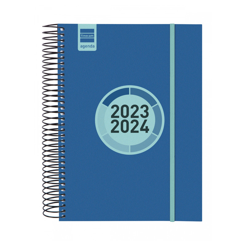 AGENDA ESCOLAR FINOCAM23  ESPIR LABEL 1DP23-24 AZUL COB.+ E10 - 155*212 633121524