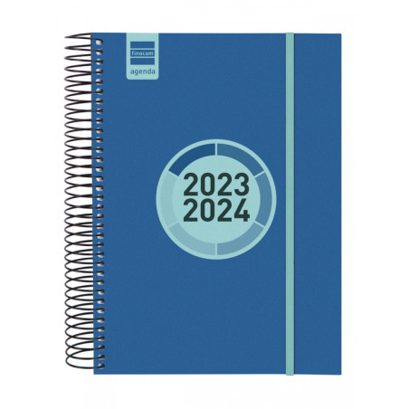 AGENDA ESCOLAR FINOCAM23  ESPIR LABEL 1DP23-24 AZUL COB.+ E10 - 155*212 633121524