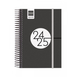 AGENDA ESCOLAR FINOCAM24 ESPIR E8 12*17,1 1DP 24-25 NEGRO+ 633366025