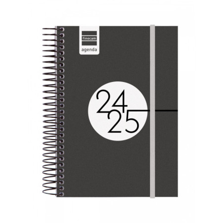 AGENDA ESCOLAR FINOCAM24 ESPIR E8 12*17,1 1DP 24-25 NEGRO+ 633366025