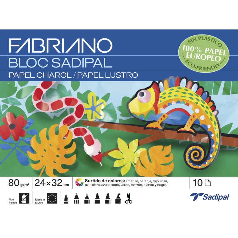 CUADERNO MANUALIDADES PAPEL CHAROL - BLOC - 10 H. SADIPAL
