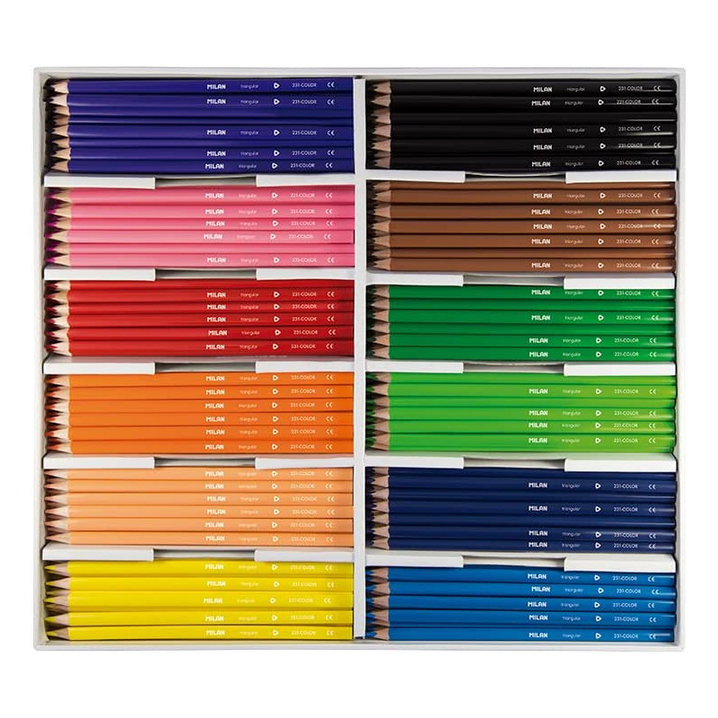 LAPICEROS COLOR SCHOOLPACK 288 UDS 12 COLORES TRIANGULARES MILAN
