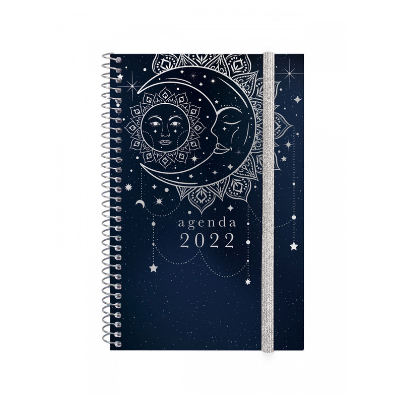 AGENDA ESPIRAL ANUAL DESIGN COL.E5 SV 2022 MOON+ FINOCAM22 742212422