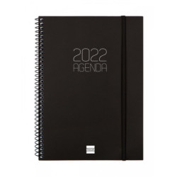 AGENDA ESPIRAL ANUAL OPAQUE E10 SV VERT.2022 NEGRO+ FINOCAM22 742776022
