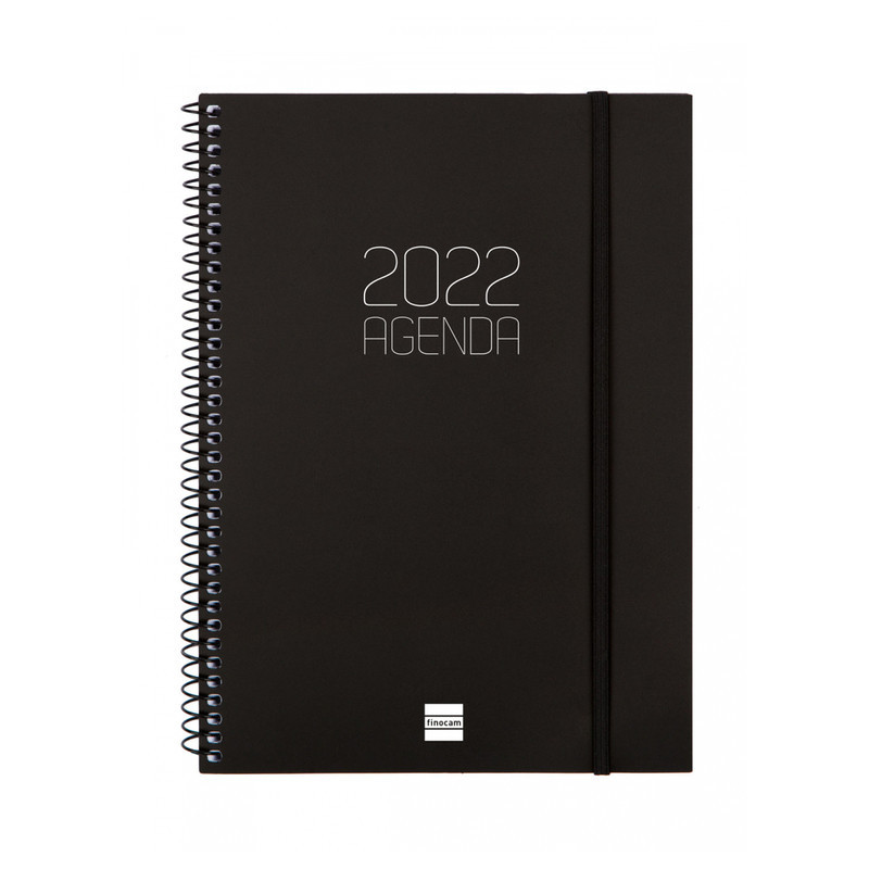 AGENDA ESPIRAL ANUAL OPAQUE E10 SV VERT.2022 NEGRO+ FINOCAM22 742776022