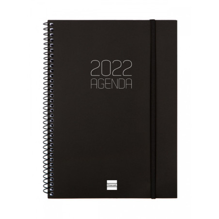 AGENDA ESPIRAL ANUAL OPAQUE E10 SV VERT.2022 NEGRO+ FINOCAM22 742776022