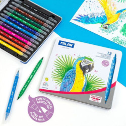 ROTULADOR MILAN DOBLE PUNTA C/12 METAL 6161612