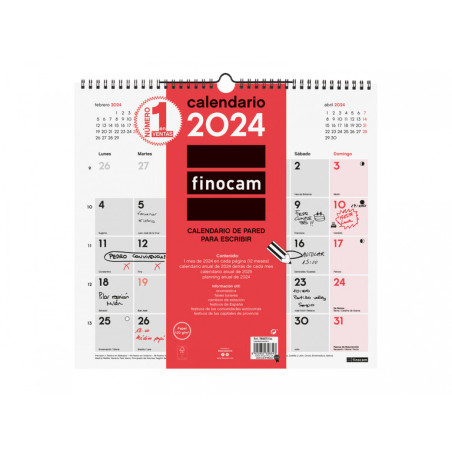 CALENDARIO ANUAL FINOCAM24 PARED ESCRIBIR L 2024+ L 340*320 780070024