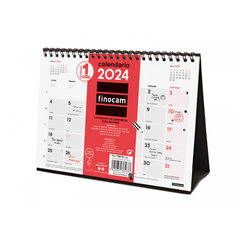 CALENDARIO ANUAL FINOCAM24 SOBREMESA ESCRIBIR S 2024+ S 210*150 780100024