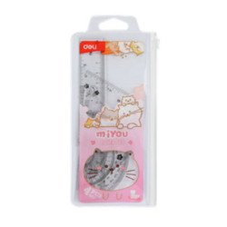 REGLA JUEGO DELI MINI 15CM 4 PZAS REGLA CON LUPA EH657 TRANSPARENTE UNIDAD