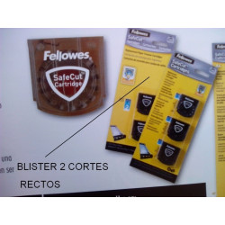 CUCHILLA FELLOWES FUSION REPUESTO BLISTER 2U CORTE RECTO 54114