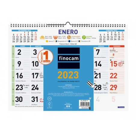 CALENDARIO PARED COLOR MIXTO L 43X31 2023+ L - 430*310 781400023 FINOCAM23