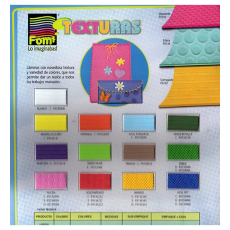 LAMINA EVA 2MM CORRUGADO 70*45 PURPURA PTE 10U F0132-214 ^