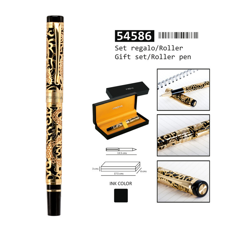 ROTULADOR PERONA METAL GRABADO ORO DRAGON C/ESTUCHE 54586