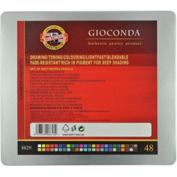 LAPIZ KOH-I-NOOR PASTEL CAJA METAL 48U SURTIDO GIOCONDA 8829 MCH