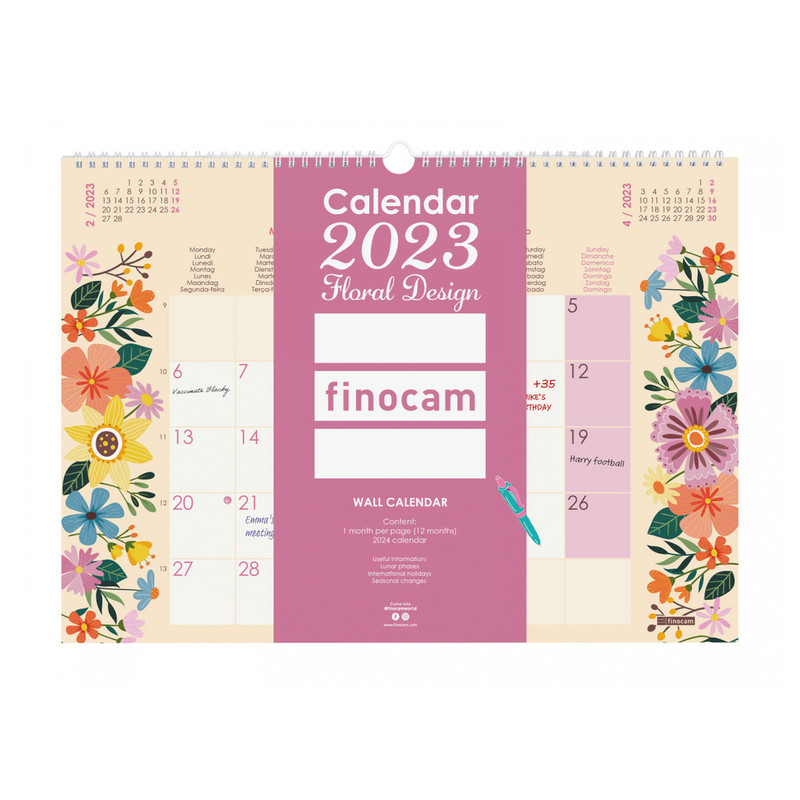 CALENDARIO DESIGN L 2023 FLORAL INTL+ L - 430*310 787500123 FINOCAM23