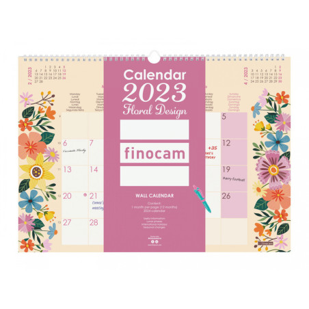 CALENDARIO DESIGN L 2023 FLORAL INTL+ L - 430*310 787500123 FINOCAM23