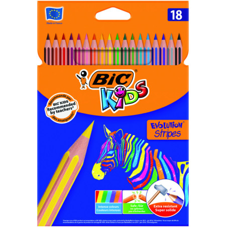LAPICEROS COLOR EVOLUTION STRIPES 18U BIC