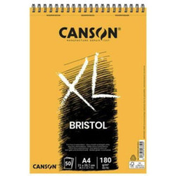 BLOC DIBUJO CANSON XL ESPIRAL BRISTOL A-4 50H 180G C31078A021