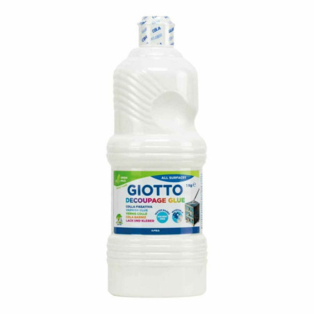 COLA BLANCA BARNIZ DECOUPAGE GIOTTO BOTELLA 1KG F546400 UNIDAD
