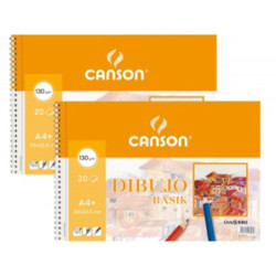 BLOC DIBUJO CANSON BASIK 130G A-4 MICRO LISO TALADRADO 20H C 200 409 580