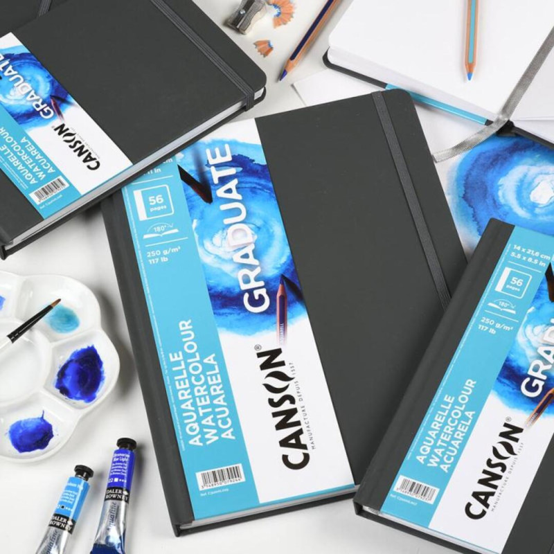 BLOC DIBUJO CANSON GRADUATE WATERCOLOR 250G A-4 21,6*27,9 28H C31200L029 C/GOMA