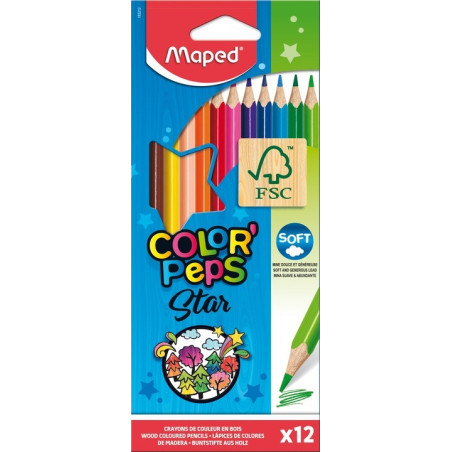 LAPICEROS COLOR COLOR'PEPS CJ.12UDS  MADERA FSC MAPED 183212FC
