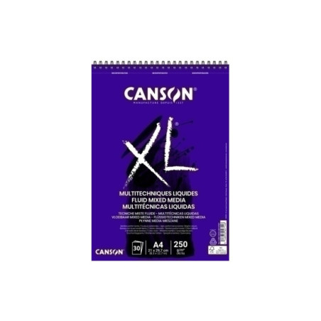 BLOC DIBUJO CANSON XL ESPIRAL MULTITECNICAS LIQUIDAS 250G A-4 BLOC 30H 400110533