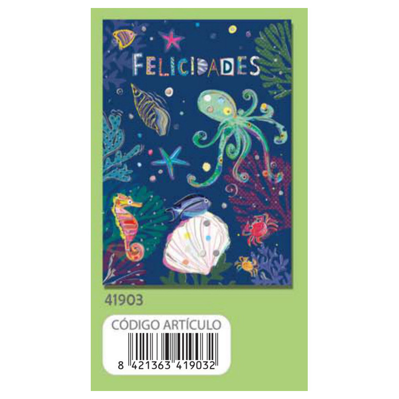 TARJETA FELICITACION ARGU TURNOWSKY FONDO MARINO 41903 UNIDAD
