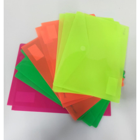 DOSSIER SOBRE VELCRO A4 FAMA FLUOR COLORES SURTIDOS 12U V021144FL